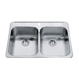 Steel Queen Top Mount Stainless Steel Double Bowl Kitchen Sink, 23x34x7-in R3S5 - product image 1