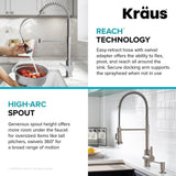 Britt Commercial Style Pull-Down Single Handle Kitchen Faucet, Matte Black F7P3 - product image 3
