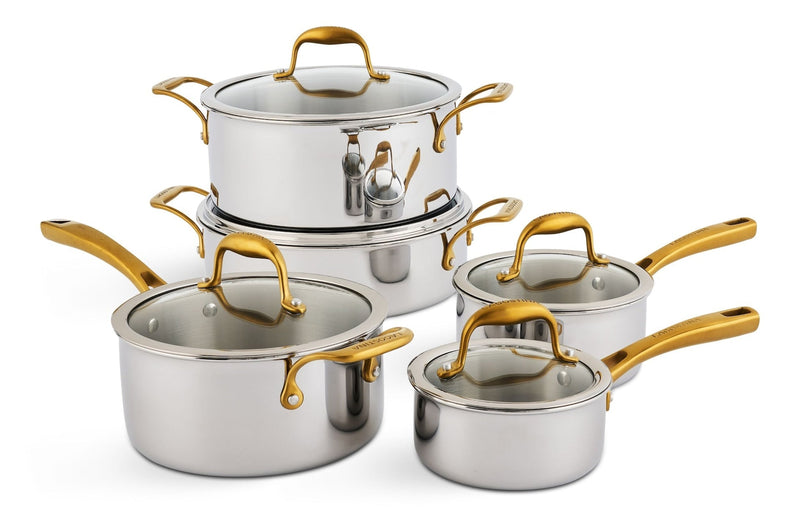 Finezza 5-Ply Clad Stainless Steel Cookware Set, 10-pc S3F5