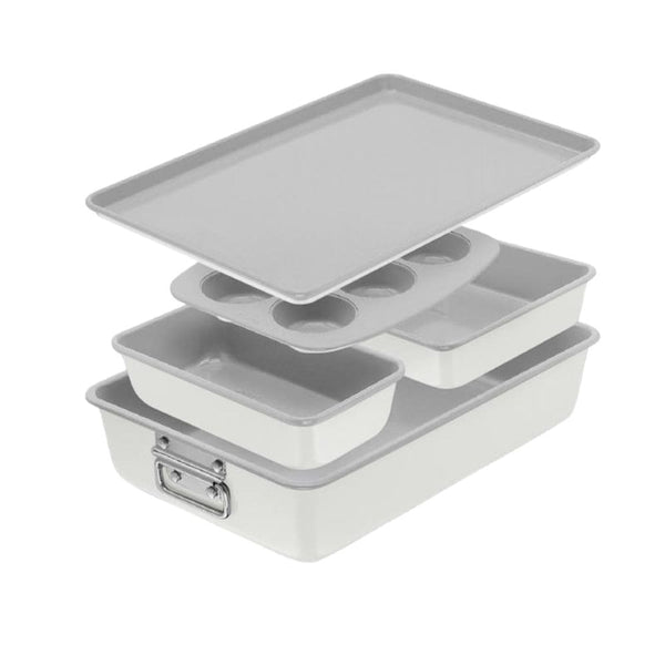Premium Stackable Cream Non-Stick Bakeware Set, 5-pc S4F2