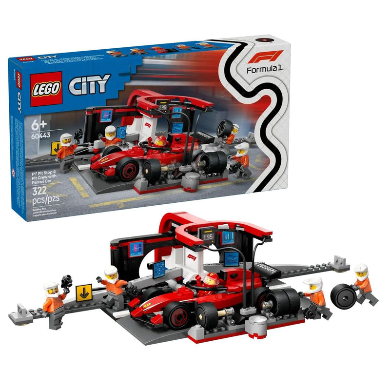 City 60443 F1 Pit Stop and Pit Crew with Ferrari Car, 322-pc M1L4