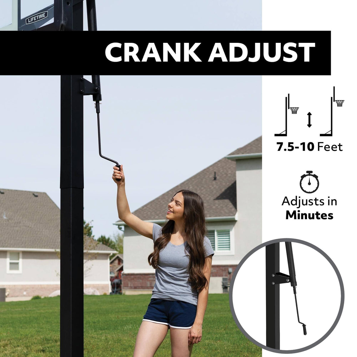 In-Ground Crank Adjust Bolt Down Outdoor Basketball Hoop, 50-in A7Q5 - product image 4
