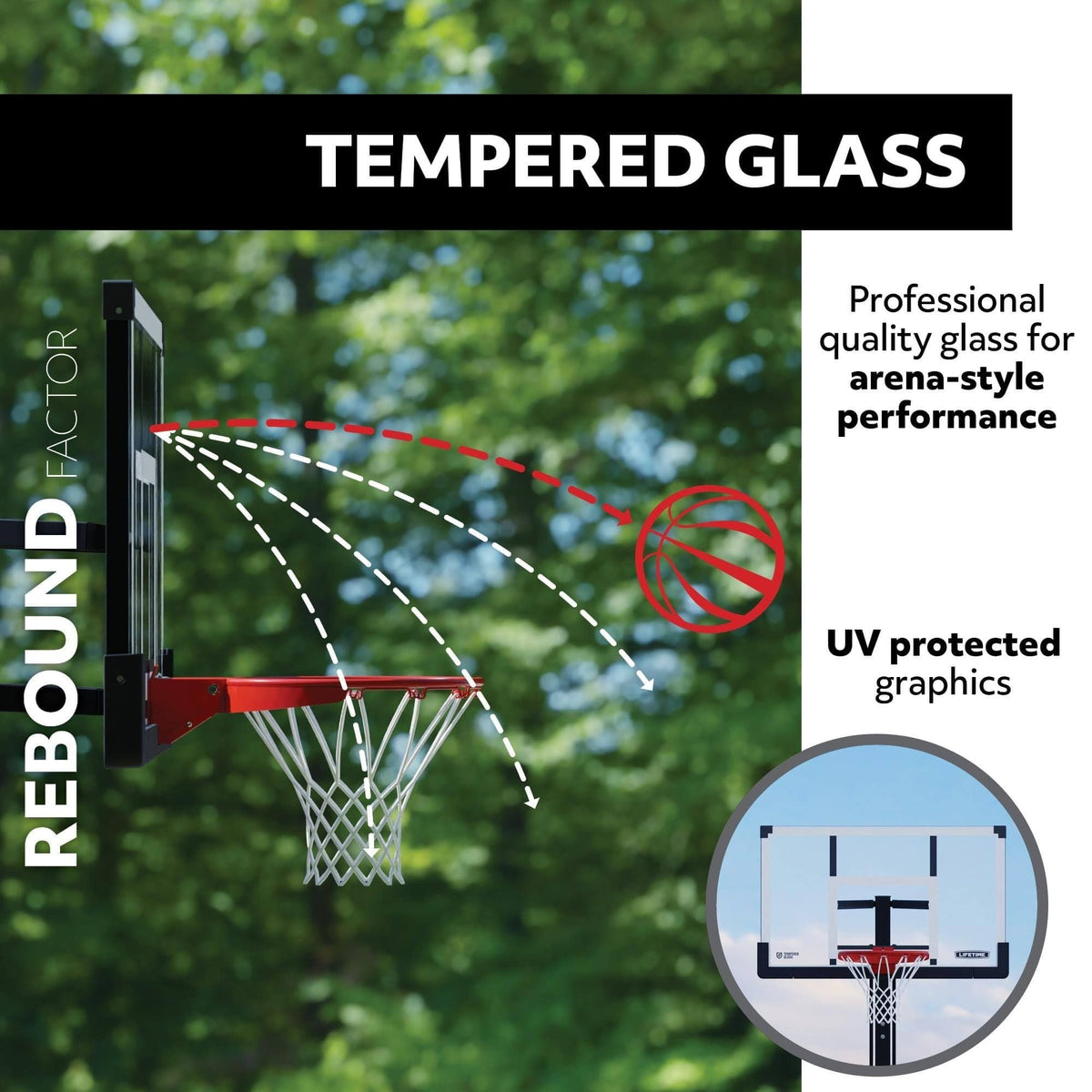 In-Ground Crank Adjust Bolt Down Outdoor Basketball Hoop, 50-in A7Q5 - product image 8