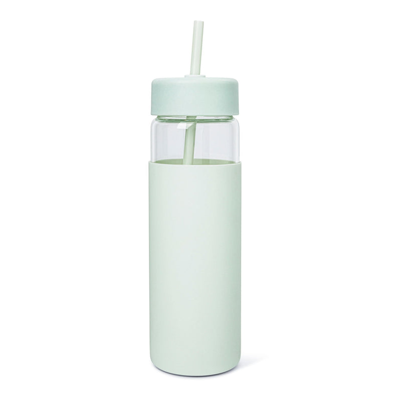Swing Glass Tumbler with Straw, 24-oz, Assorted Colours H0K5