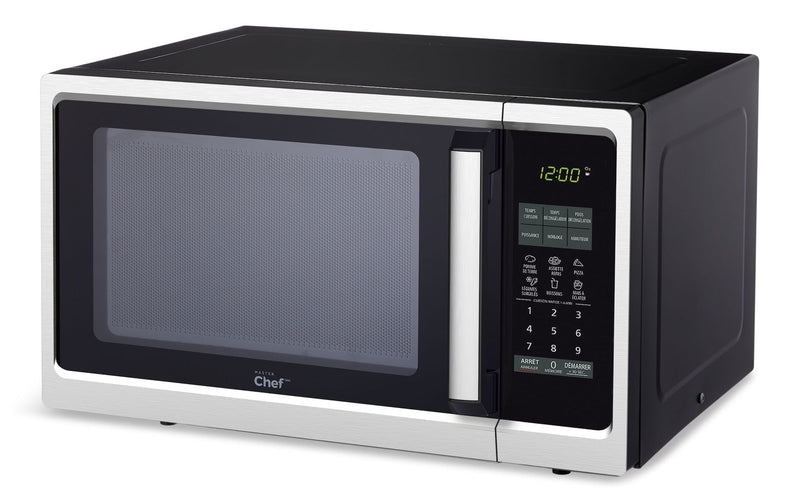 Countertop Microwave, 900 W, Black Stainless Steel, 0.9-cu-ft H1V1