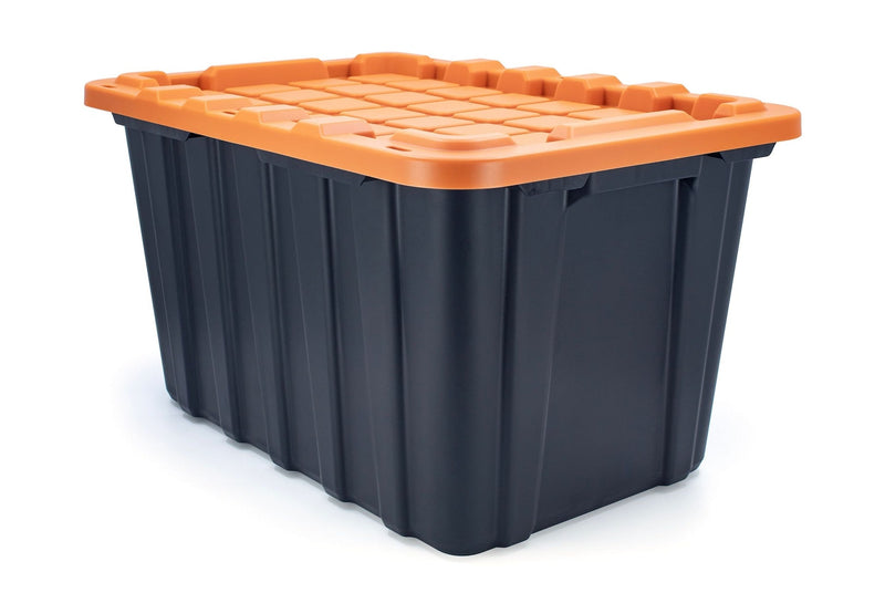 102-L Heavy-Duty Orange/Black Storage Tote Q2G9