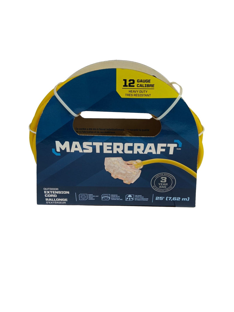 25-ft Outdoor 12 Gauge Extension Cord with Fantail End, Yellow W4W9