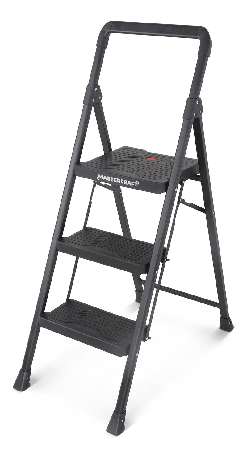 3-Step Metal/Plastic Folding Step Stool, 250-lb, 3.9 ft X4B1