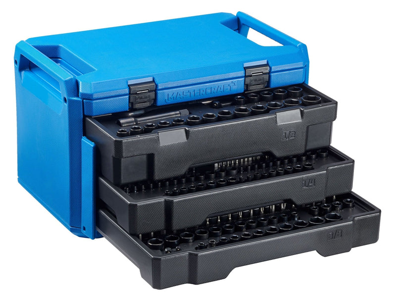 Socket Set, SAE/Metric, CRV, Black Steel Finish, 260-pc J8B5