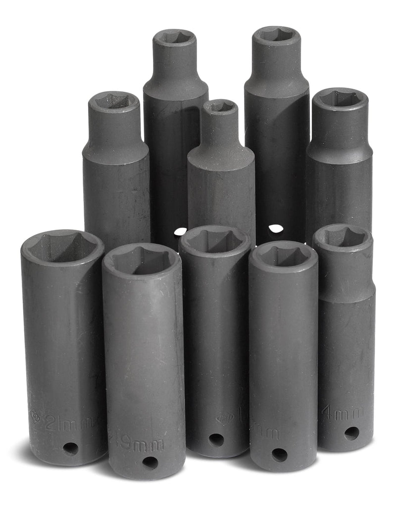 1/2-in Drive Deep Impact Socket Set, Metric, 10-pc V6A4