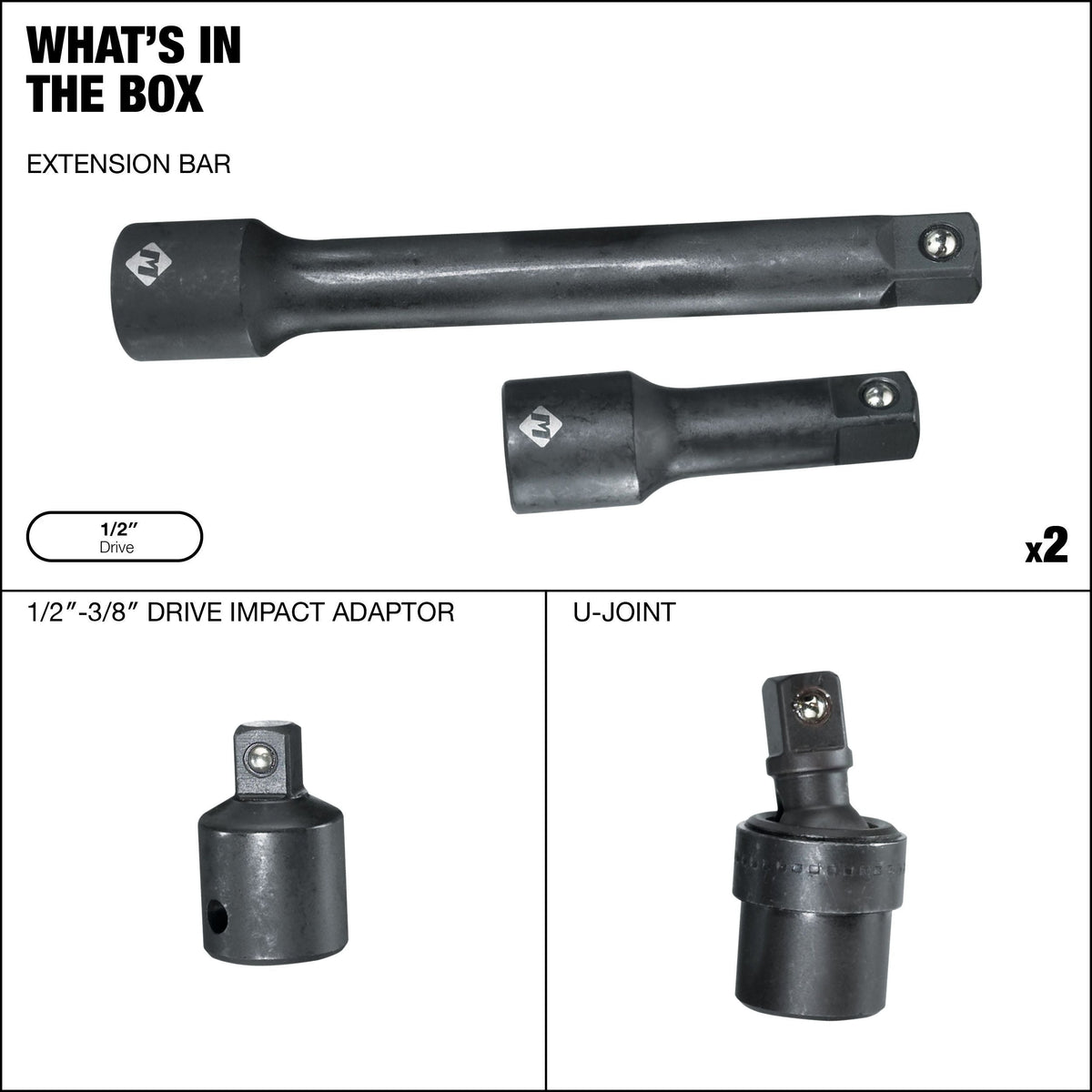 1/2-in Impact Accessory Kit, 4-pc S9Y9 - product image 2