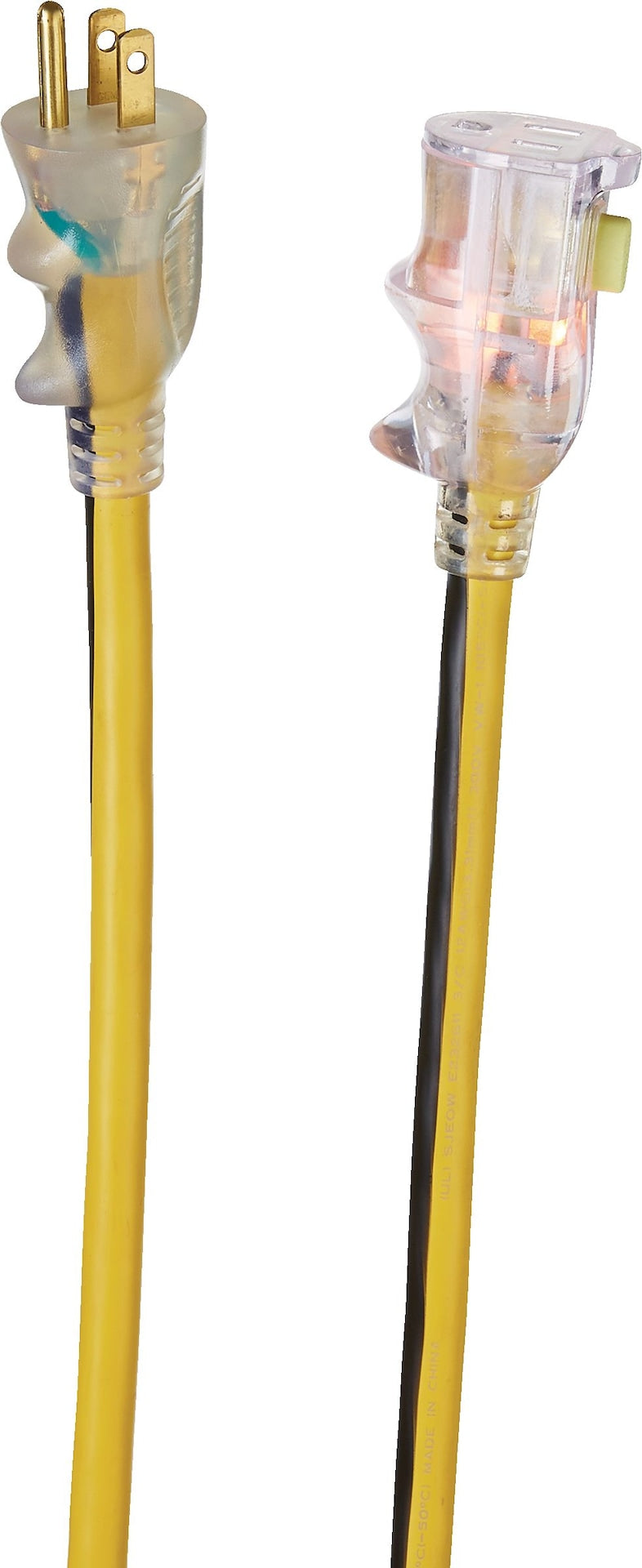 25-ft 12/3 Outdoor Extension Cord with Grounded Outlet, Lighted End and Locking Connector, Yellow/Black N0L3 - product image 4