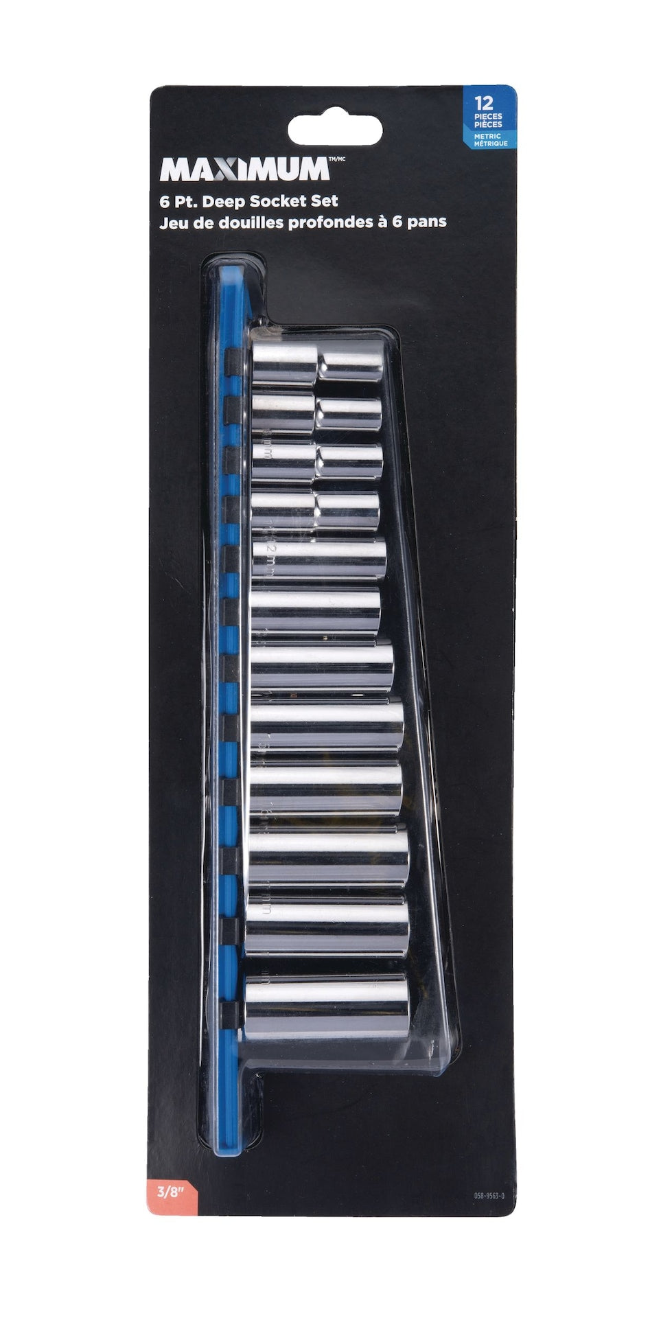 3/8-in Drive Deep Socket Set 12-pc, Metric, CRV, Nickel-Chrome Plating P0A9 - product image 1