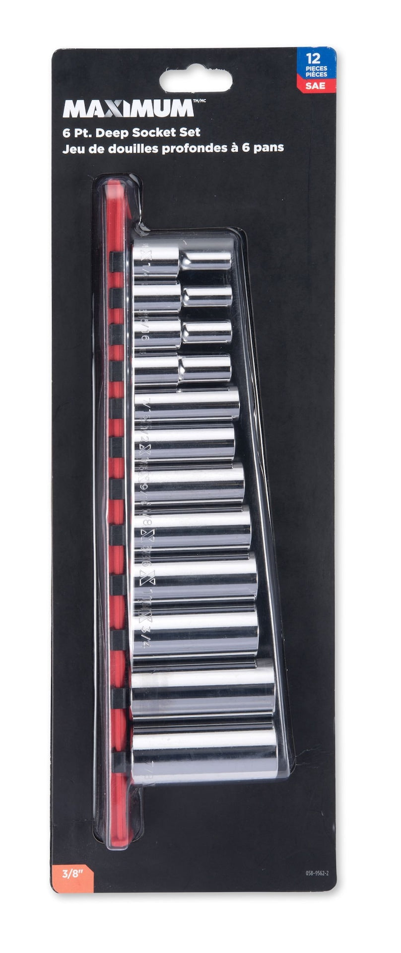3/8-in Drive Deep Socket Set 12-pc, SAE, CRV, Nickel-Chrome Plating P4O0 - product image 2