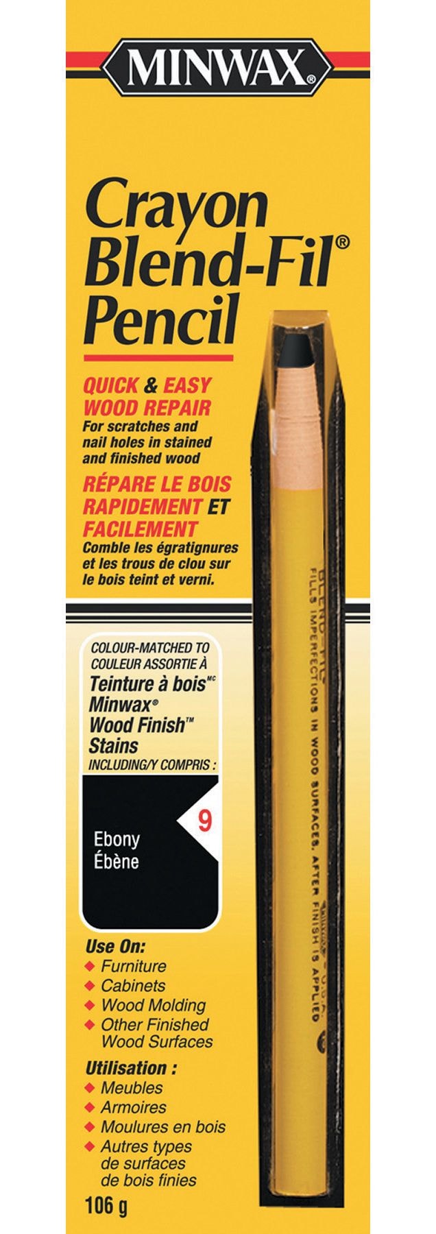 Crayon Blend-Fil Wood Pencil, Ebony W9J7
