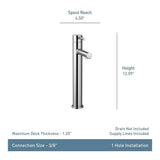 Align Single Handle High Arc Vessel Single Hole Bathroom Sink Faucet, WaterSense Certified, Brushed Gold K7N6 - product image 3