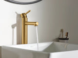 Align Single Handle High Arc Vessel Single Hole Bathroom Sink Faucet, WaterSense Certified, Brushed Gold K7N6 - product image 4