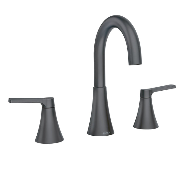 Mikah Double Handle Widspread Bathroom Faucet, Matte Black I3S0
