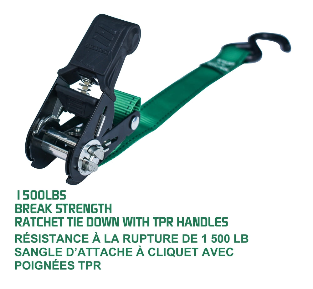 1,500-lb Padded Ratchet Tie Down Straps, Weatherproof, 1-in x 6-ft, 2-pk I1V6 - product image 5