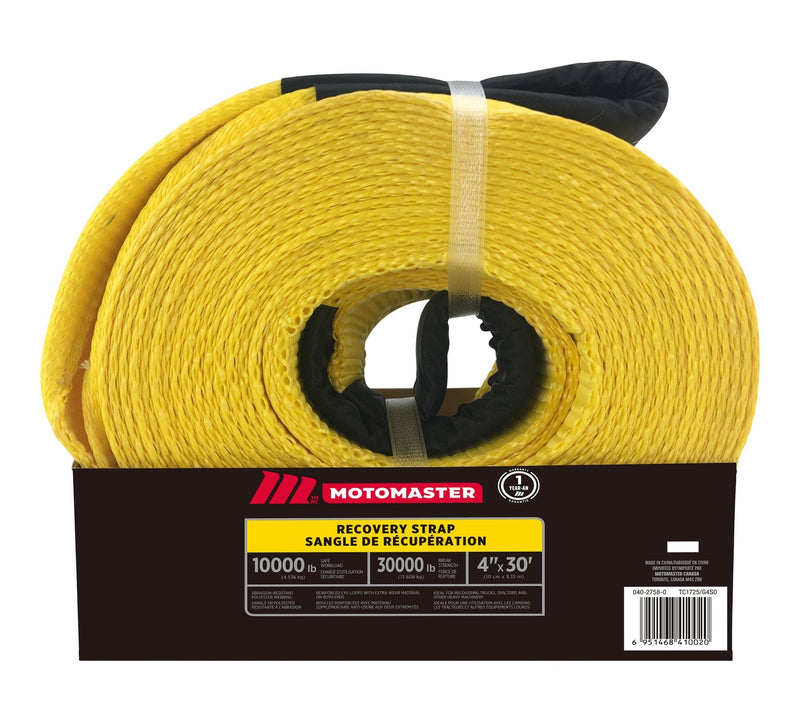 30,000-lb Recovery Strap with Loop Ends, Commercial Grade, 4-in x 30-ft N2S7