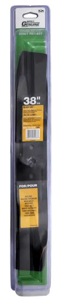 3-in-1, 2-Blade Replacement Set for 38-in Lawn Tractor Cutting Decks, Black Q1F9