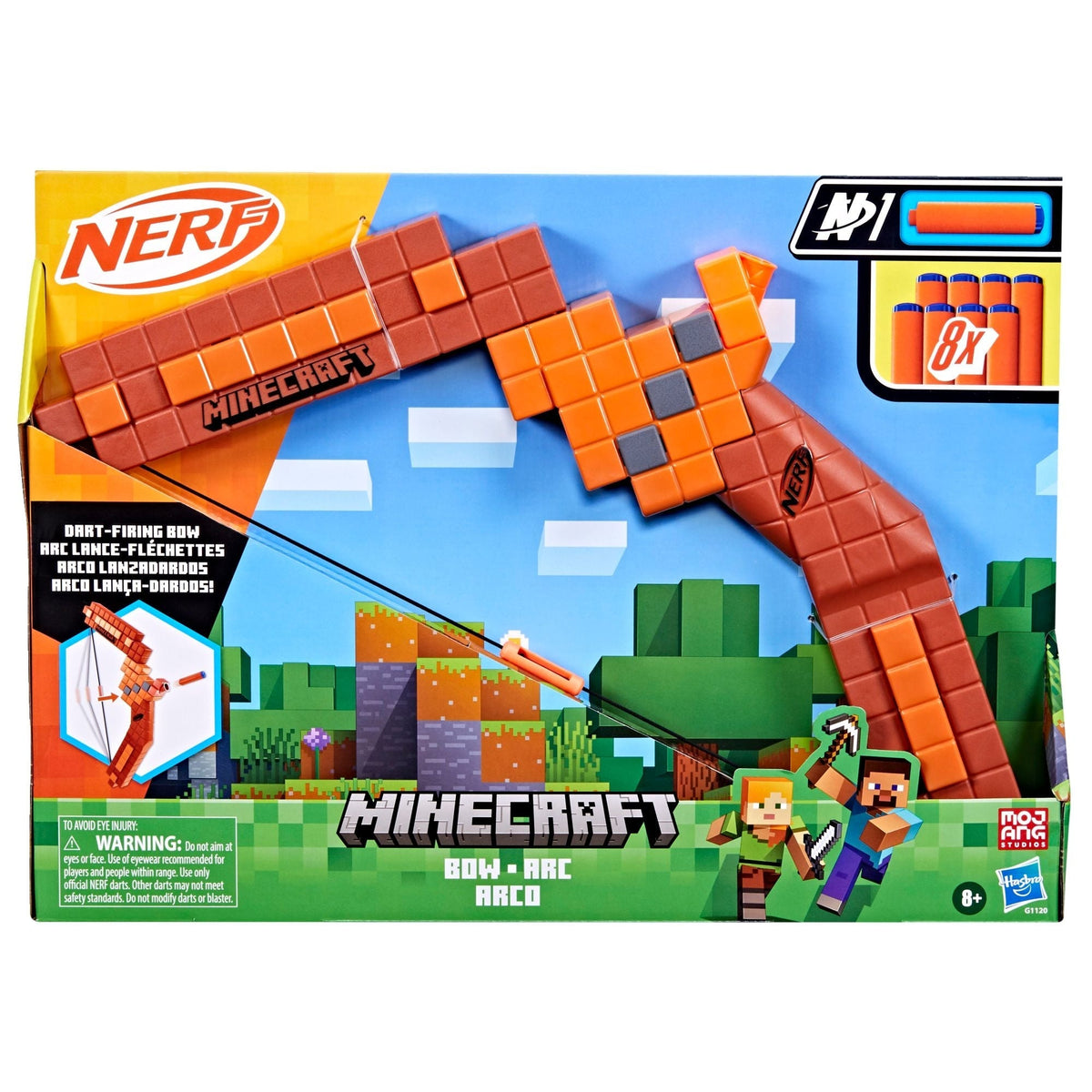 Minecraft Bow Dart Blaster with Pull-Back Priming and 8 Darts X4R6 - product image 5