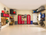 Bold 3.0 Series All-in-One Lockable Steel Garage Cabinetry Set with Bamboo Top, Black/Red, 48-in x 18-in x 76.75-in, 5-pc F8Q9 - product image 3