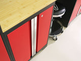 Bold 3.0 Series All-in-One Lockable Steel Garage Cabinetry Set with Bamboo Top, Black/Red, 48-in x 18-in x 76.75-in, 5-pc F8Q9 - product image 4