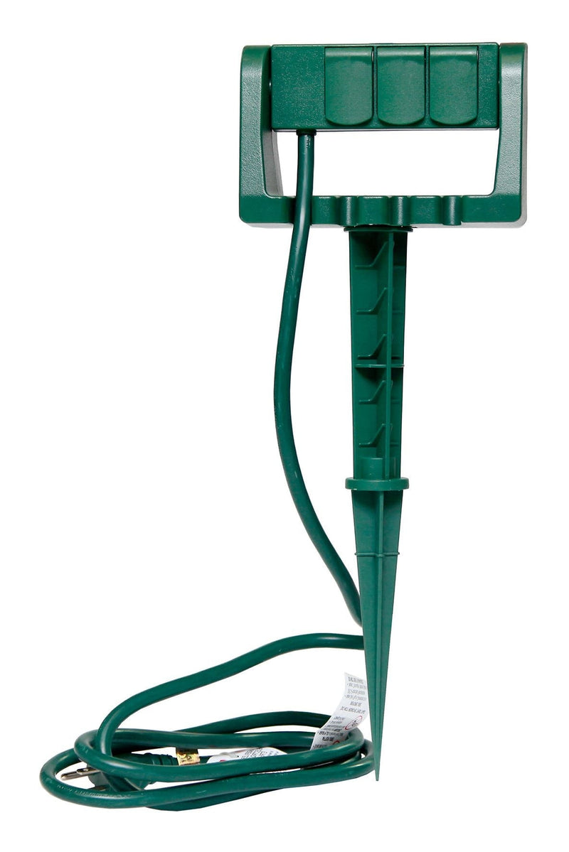 3-Outlet Outdoor Power Stake with 6-ft Cord, Green K9Z4