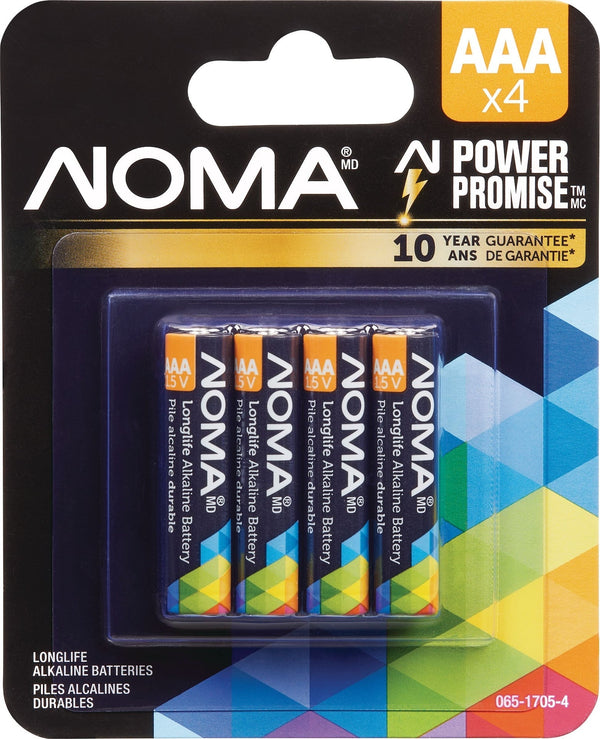 4-pk AAA Alkaline Batteries, Long Lasting, All Purpose L4U9