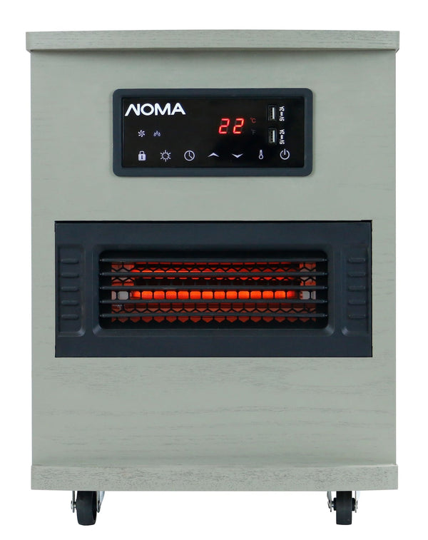 Ashwood Infrared Wood Cabinet Heater with Remote Control and Thermostat, Grey F2K7