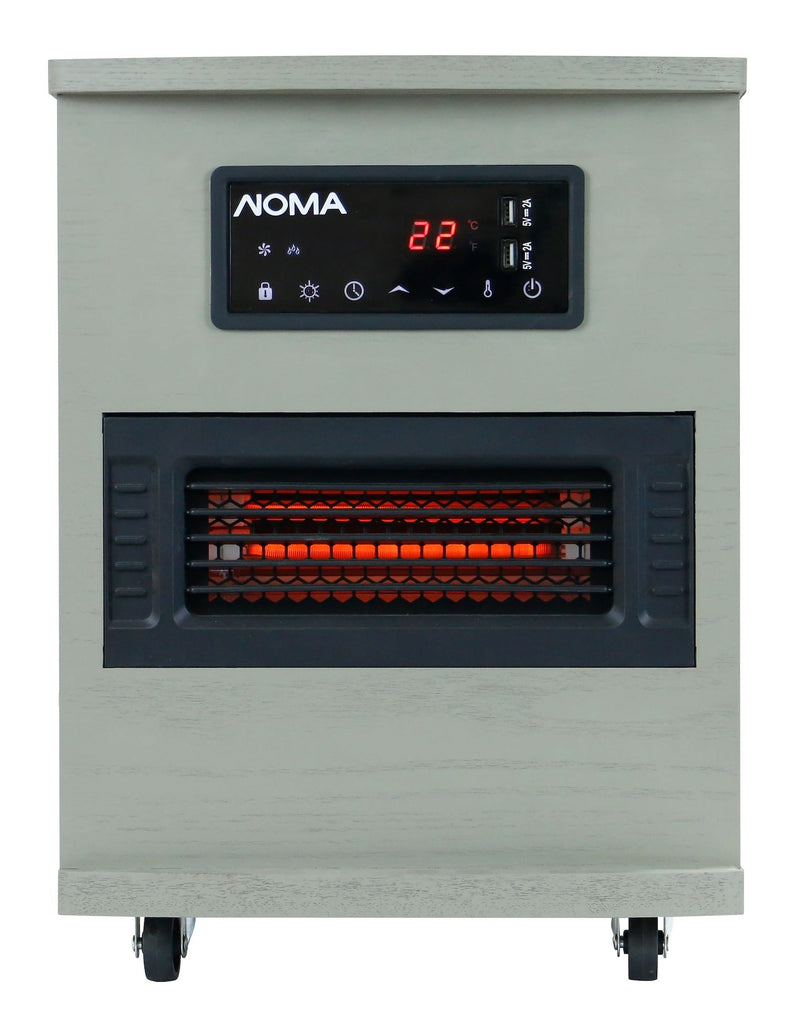 Ashwood Infrared Wood Cabinet Heater with Remote Control and Thermostat, Grey F2K7