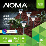 Outdoor Pure White LED Solar Stainless Steel Garden & Pathway Stake Lights, 10-Pk Y3N8 - product image 2
