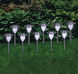 Outdoor Pure White LED Solar Stainless Steel Garden & Pathway Stake Lights, 10-Pk Y3N8 - product image 4