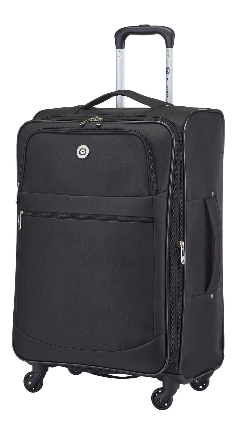 Softside Spinner Wheel Medium Travel Luggage Suitcase, Black, 24-in Q7W7