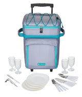 Wheeled Picnic Cooler with 21-Piece Cutlery/Plate Set, 18-Can T0S0 - product image 1