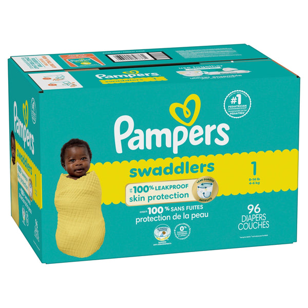 Swaddler Size 1 Leak-Free Baby Diapers, 96-pc T2R4