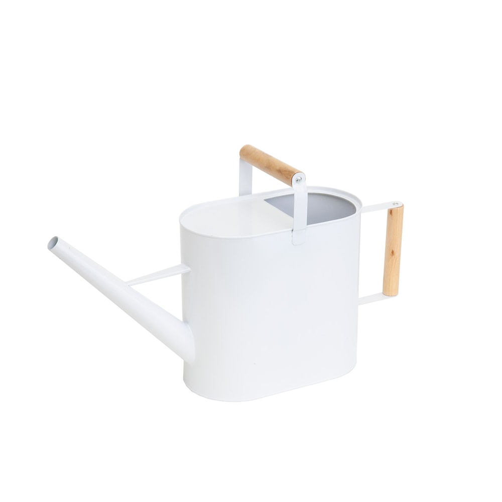 Nordic Habitat Wood Finish Watering Can, White, 2-Gal D4J6 - product image 1