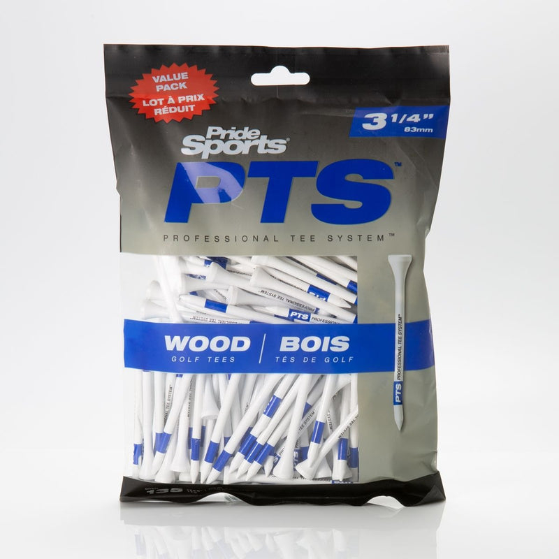 Professional Tee System ProLength Plus Wood Golf Tee, 3-1/4-in Blue on White, 135-pk O7L1