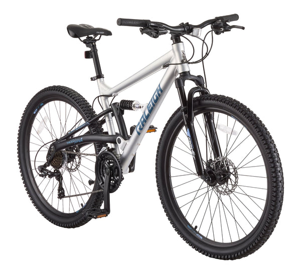 Tracker DS Mountain Bike with 21-Speed Shimano Shifting System, Silver Z4M5