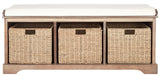 Lonan Wicker Storage Bench, Grey Wash/White, 16.1-in x 47-in x 19.9-in K7S2 - product image 3