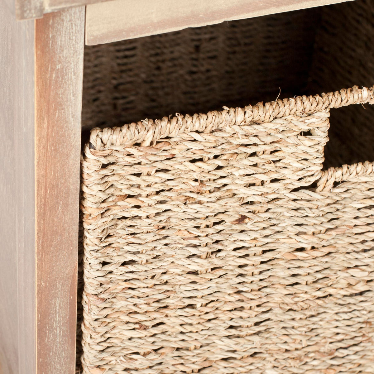 Lonan Wicker Storage Bench, Grey Wash/White, 16.1-in x 47-in x 19.9-in K7S2 - product image 5