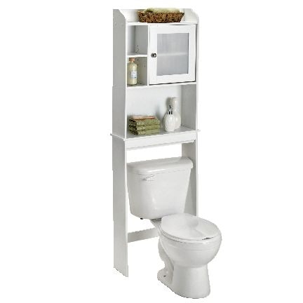 Caraway 1-Door Over-The-Toilet Spacesaver Bathroom Storage Shelf/Cabinet, Soft White R6M6