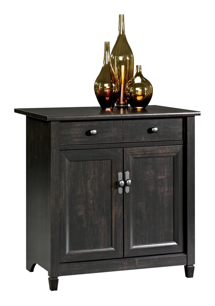 Edge Water 2-Door Storage Cabinet With Adjustable Shelf, Estate Black Finish L1Z6