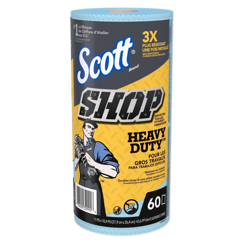 Heavy-Duty Shop Paper Towels, 11 x 10.4-in, Blue, 60-pk N5N8