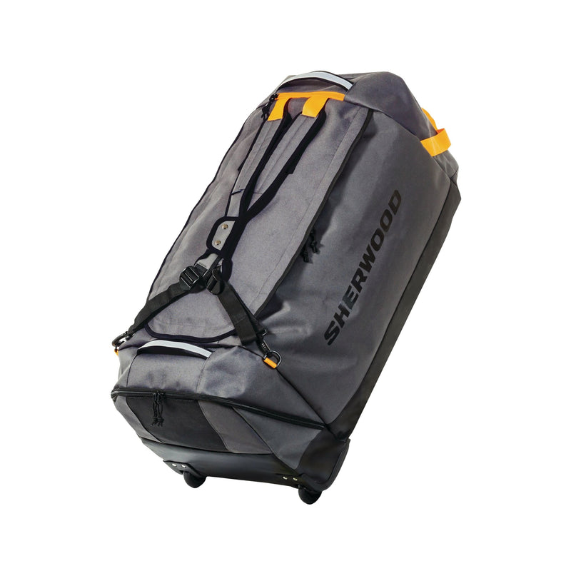 Convertible Hockey Bag with Backpack Straps, Wheeled, Senior, Grey, 34-in U9A1