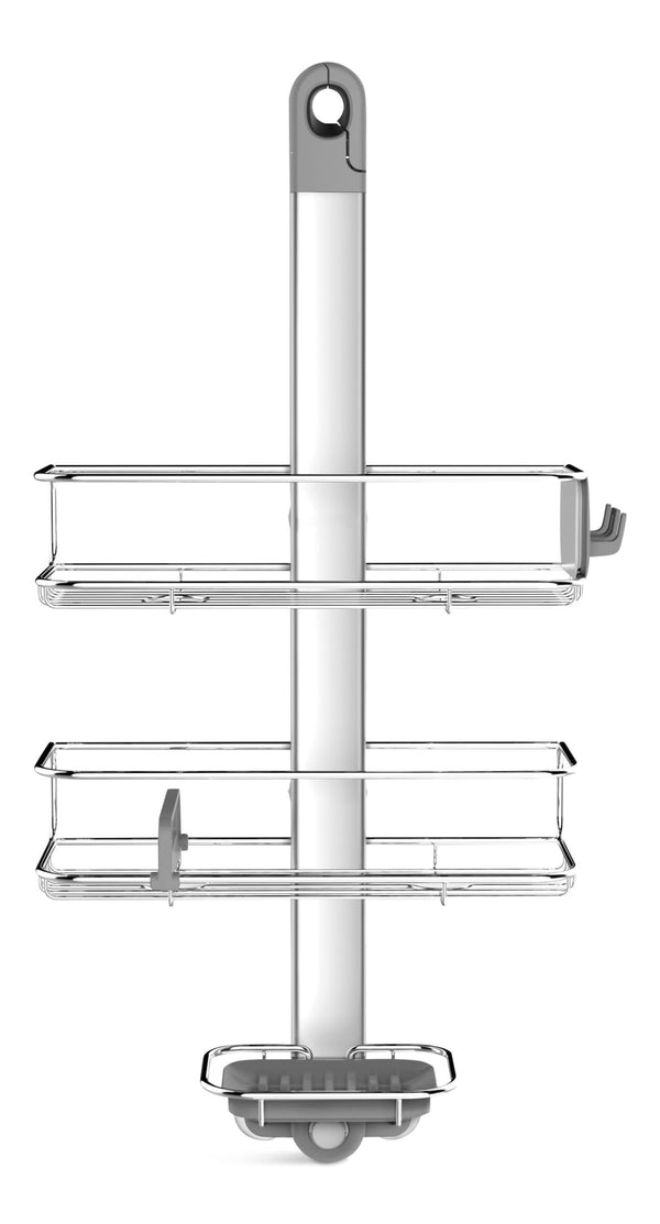 Medium Adjustable Shower Caddy, Stainless Steel and Anodized Aluminum K5Y6