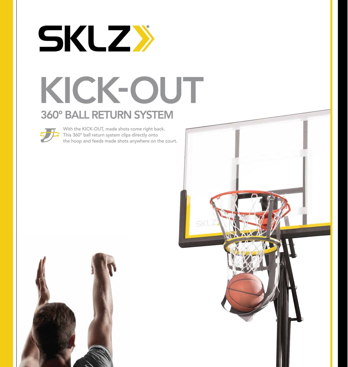 Kick-Out 360 Degree Clip-On Basketball Shot Return System Training Aid A0Z7 - product image 3