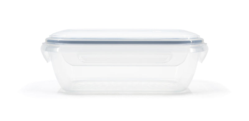 Clear Rectangular Clear Food Storage Container with Leakproof Lid, Nestable, 1.3-L E1C7