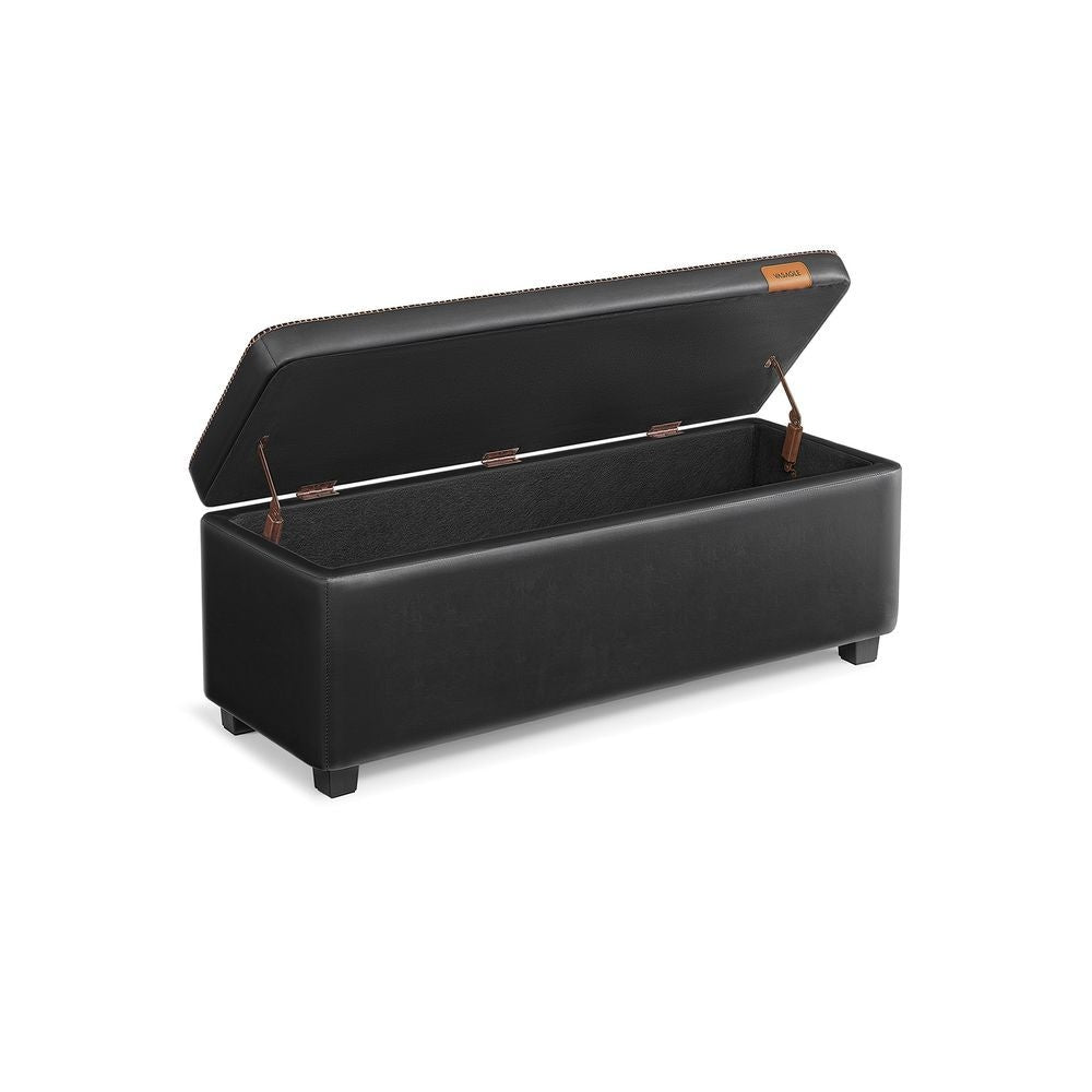 Home Deep Mid-Century Modern Black Storage Ottoman D7O5 - product image 1
